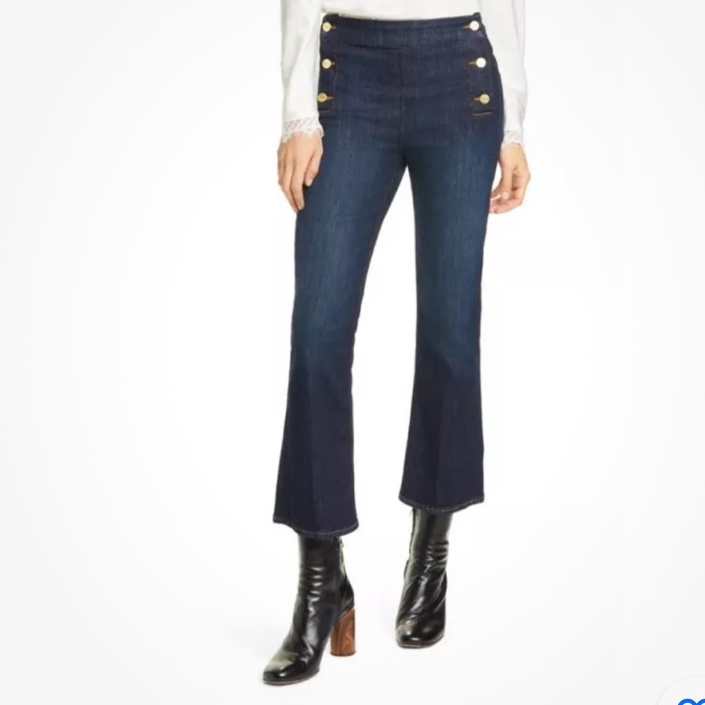 FRAME Sailor Le Crop Mini Boot Flare Jeans Gold
Buttons Size 26